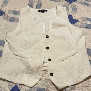 Women's Off-White Button Down Vest